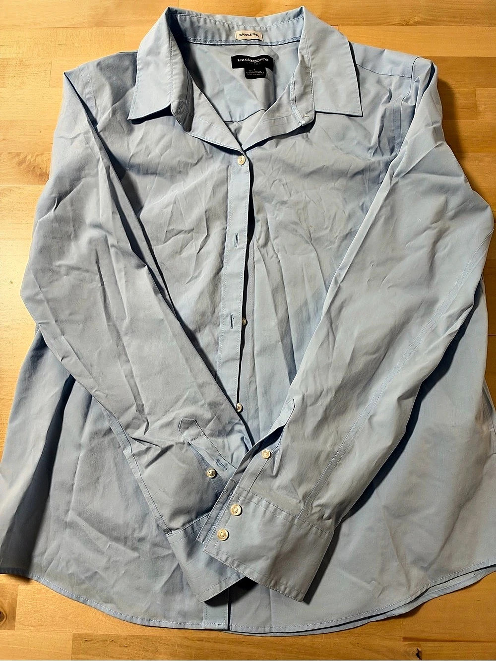 Liz Claiborne Button Down Shirt in Blue Size Large